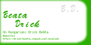 beata drick business card